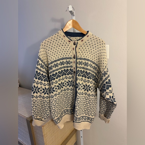 Vintage L.L. Bean Wool Blend Cardigan - Picture 1 of 5
